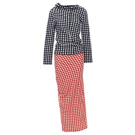 Gingham-Set Lumps and Bumps von Comme Des Garcons Rot