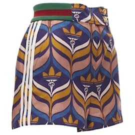 Gucci-Gucci Adidas logo print striped shorts-Multiple colors