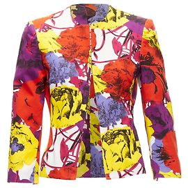 Veste courte corsetée à imprimé rose Pop Art de Gianni Versace Rouge