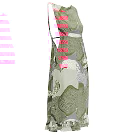 Gucci-Gucci Tom Ford floral cutout leather strap dress-Red