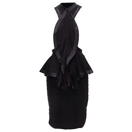 Robe de course en satin jersey à volants peplum de Givenchy Riccardo Tisci Noir
