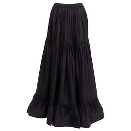 Stella Mc Cartney Gonna midi in seta crin con volant e fiocco di Stella McCartney Nero