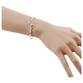 Tiffany & Co-Pulseira dupla de coração com gancho e olho em prata/ouro da Tiffany-Prata,Metálico