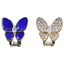 Van Cleef & Arpels-Boucles d'oreilles en or K18 avec diamants et lapis de Van Cleef & Arpels-Doré,Métallisé