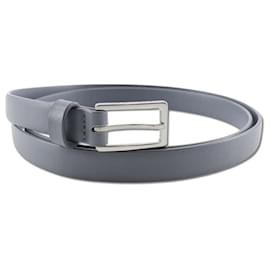 Bottega Veneta-Bottega Veneta Leather Belt Blue Gray Men-Grey