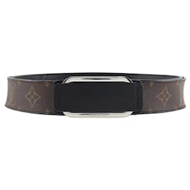 Louis Vuitton-Cinto de lona Monogram Louis Vuitton MP022-Marrom