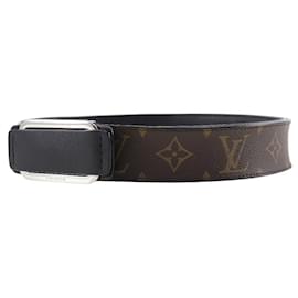 Louis Vuitton-Cinto de lona Monogram Louis Vuitton MP022-Marrom