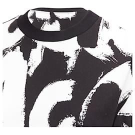 Alexander Mcqueen-Alexander McQueen cotton graffiti boxy top-Black
