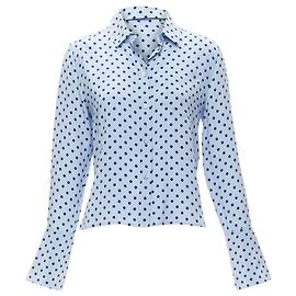 Equipment silk polka dot long sleeve short shirt Black