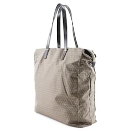 Fendi-Fendi Nylon Calf Micro Zucchini Tote Bag-Brown