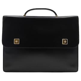 Hermès-Hermes Danube 38 Briefcase Black/Gold-Black