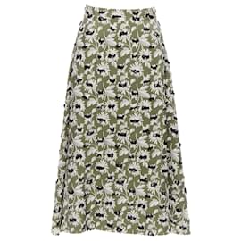 Balenciaga-Balenciaga embellishment floral midi skirt-Grey