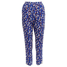 Stella Mc Cartney Stella McCartney Blumen-Seidenhose mit elastischem Bund Blau