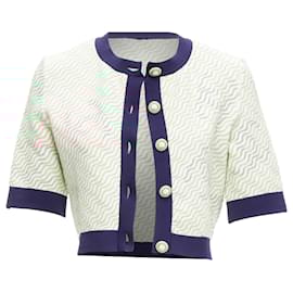 Chanel-Chanel applique logo twirl seashell button cropped cardigan-Pink