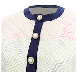 Chanel-Chanel applique logo twirl seashell button cropped cardigan-Pink