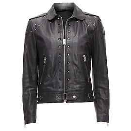 Giacca in pelle di agnello con borchie Saint Laurent Hedi Slimane Nero