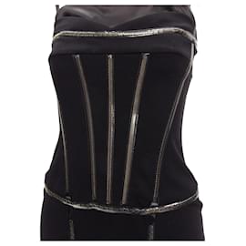 Dolce & Gabbana-Dolce & Gabbana plastic chain boned corset dress Rihanna-Black