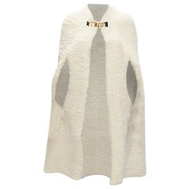 Céline Capa de shearling con hebilla de Celine Phoebe Philo Blanco Crudo