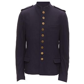 Chaqueta militar de mezcla de algodón con botones de bronce Lanvin Azul Azul marino