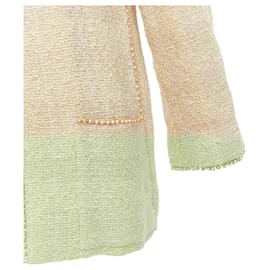 Chanel-Chanel Karl Lagerfeld P pearl trim boucle tweed jacket-Brown,Beige