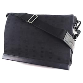 Bally-Bally Canvas Shoulder Bag Black-Black