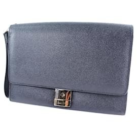 Bally-Bally Leather Men's Clutch Bag-Black