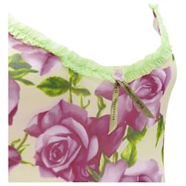 Dolce & Gabbana-Dolce & Gabbana rose ruffle trim cami tank top-Pink