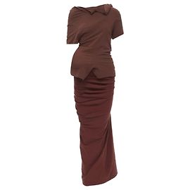 Comme Des Garcons Conjunto de saia e top com corte irregular acolchoado Lumps Bumps da Comme Des Garçons Marrom
