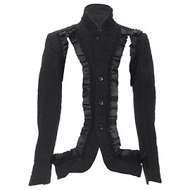 Comme Des Garcons Bad Taste ruffle cut out deconstructed blazer Black