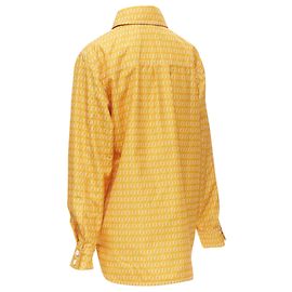 Fendi woven logo print nylon windbreaker shirt Orange