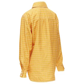 Fendi-Fendi woven logo print nylon windbreaker shirt-Orange