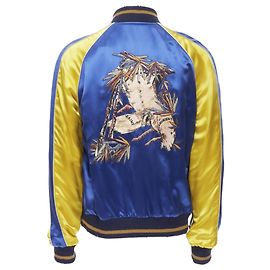 Bomber reversible con bordado de pájaro Saint Laurent Amarillo