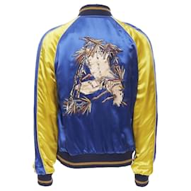 Saint Laurent-Saint Laurent reversible bird embroidery bomber-Yellow