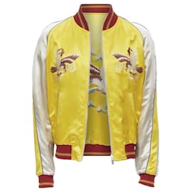 Saint Laurent-Saint Laurent reversible bird embroidery bomber-Yellow