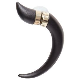 Orecchino in argento a forma di dente di squalo con magnete Givenchy, singolo Nero
