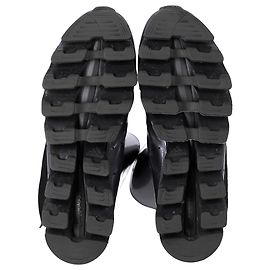 Botas de cano médio Rick Owens x Adidas em couro metálico prateado Prata Metálico