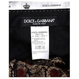 Dolce & Gabbana-Dolce & Gabbana Martini Printed Straight-Leg Trousers in Multicolor Polyester-Multiple colors
