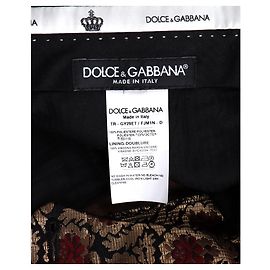 Pantalons droits imprimés Martini Dolce & Gabbana en polyester multicolore Multicolore