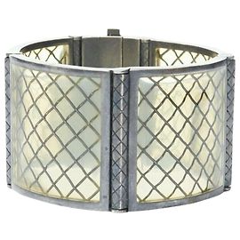 Pulsera de pulsera de plexiglás plateado pálido Bottega Veneta Plata Metálico