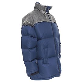Balenciaga layering denim oversized puffer jacket Blue
