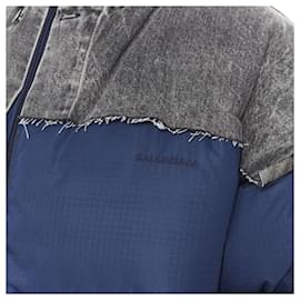 Balenciaga-Balenciaga layering denim oversized puffer jacket-Blue