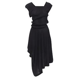Vestido de lenço drapeado angular de malha de acetato Comme Des Garcons Preto