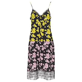 Michael Kors-Michael Michael Kors floral print lace trimmed summer dress-Yellow