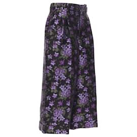 Gucci-Gucci floral jacquard embroidery patch culotte shorts-Purple