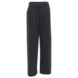 Pantalons larges plissés à rayures de cachemire Barrie Gris