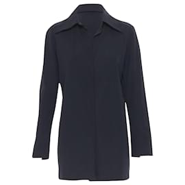 Gucci-Gucci rayon nylon wide collar casual long shirt-Black