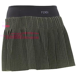 Fendi-Fendi activewear polka dot pleated skirt-Black