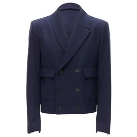 Fendi asymmetric double breasted cropped blazer Blue Navy blue
