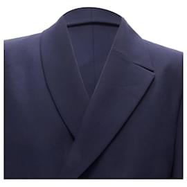 Fendi-Fendi asymmetric double breasted cropped blazer-Blue,Navy blue