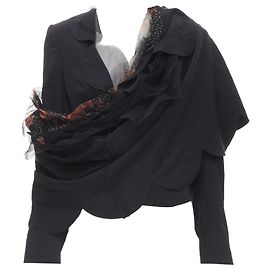 Comme Des Garcons rose tulle scalloped sash blazer Black
